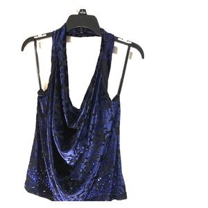 Midnight blue stretch halter top